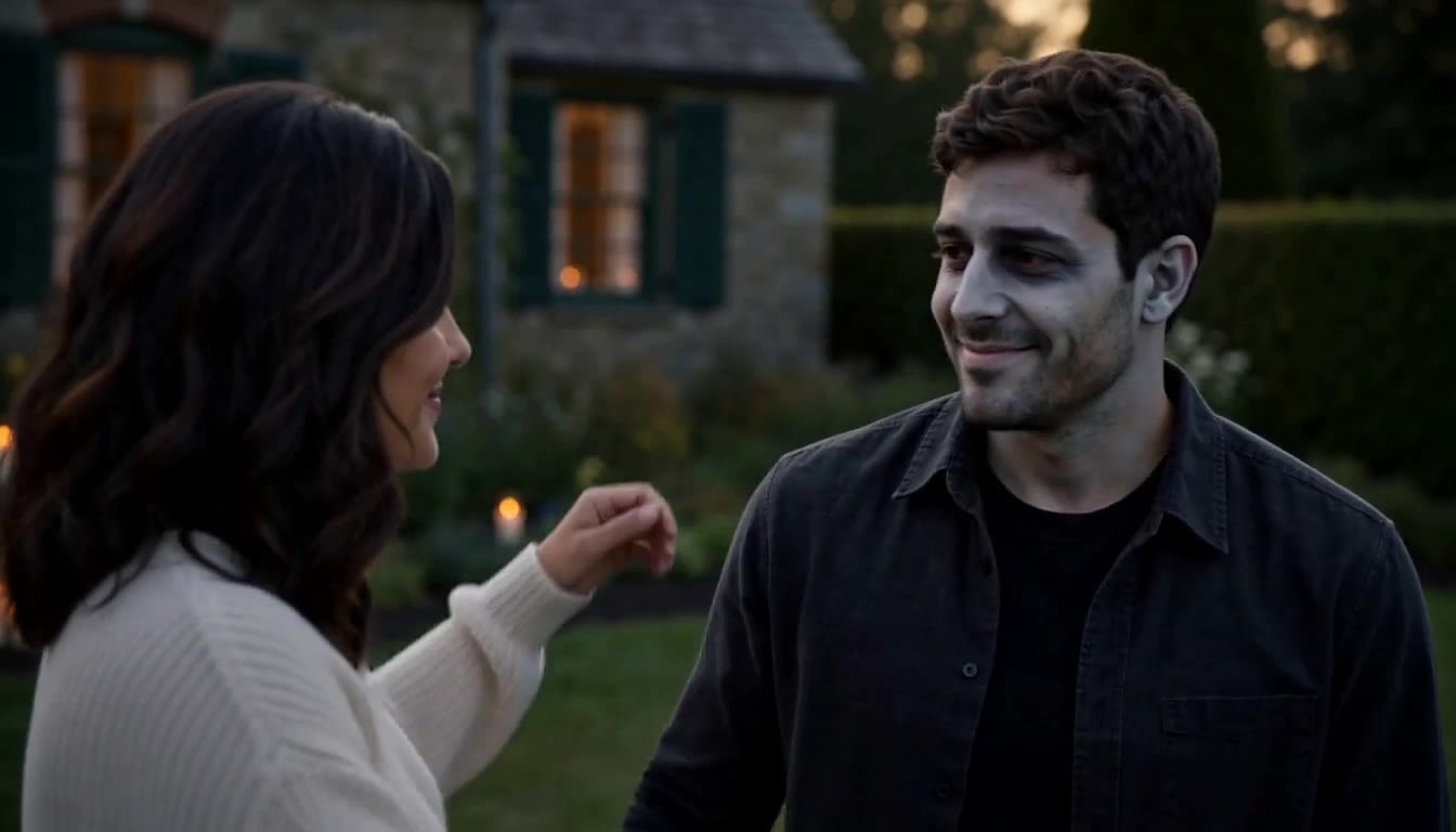 The human and zombie partner draw close